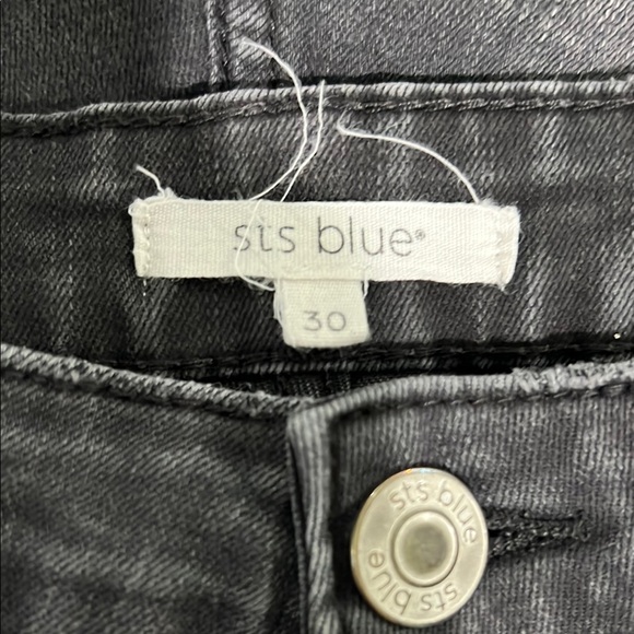 STS  Black Jean Shorts Distressed Frayed Hem - Picture 3 of 3